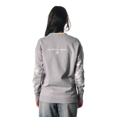 Los Angeles Lakers The Wild Collective Women's Bleached Tie-Dye Pullover Sweatshirt Heather Gray - NBA