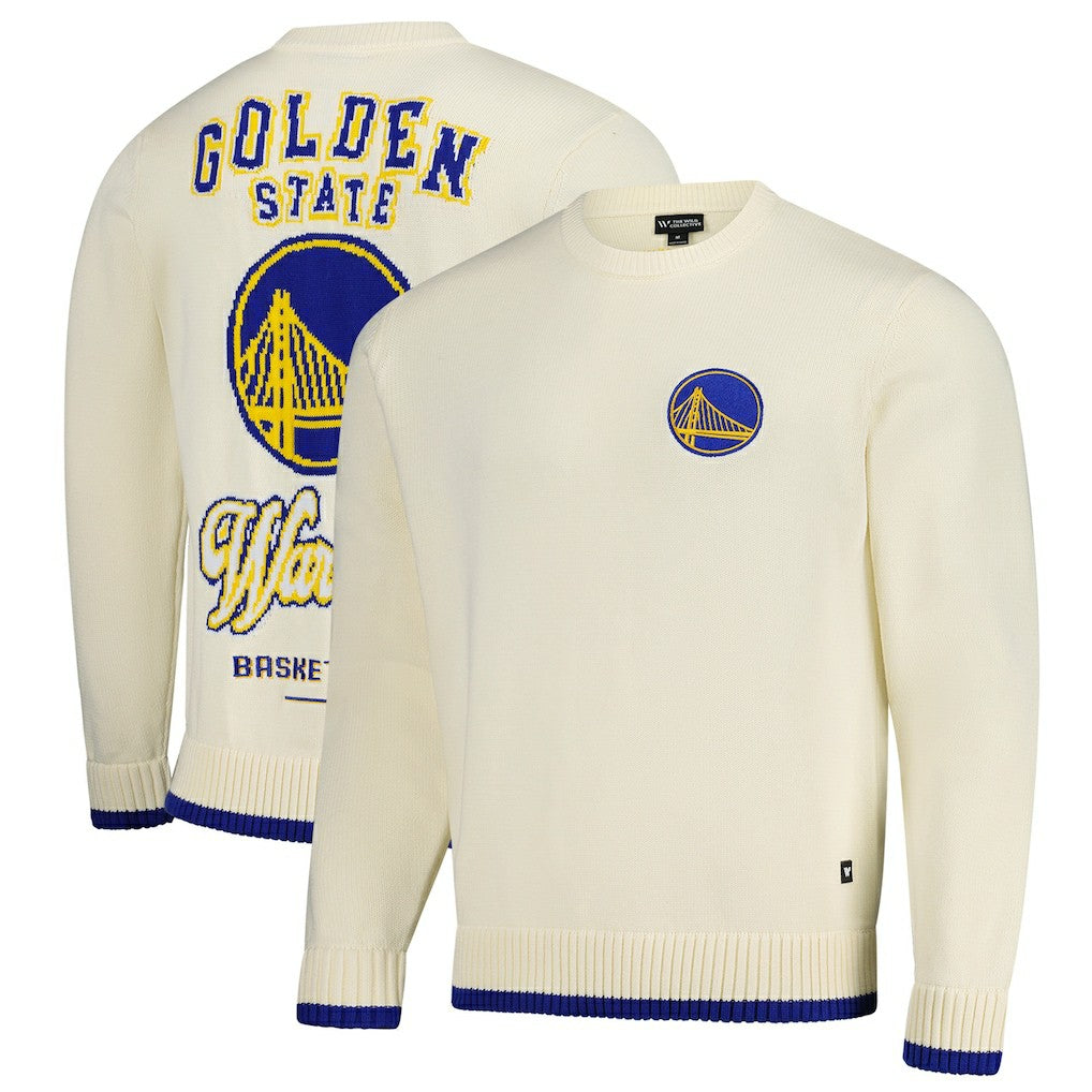 Golden State Warriors The Wild Collective Unisex Jacquard Knit Pullover Sweater Cream - NBA