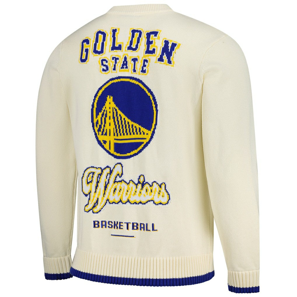 Golden State Warriors The Wild Collective Unisex Jacquard Knit Pullover Sweater Cream - NBA