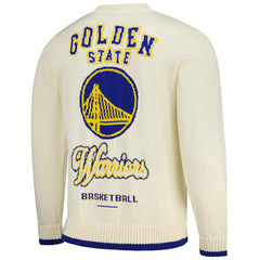 Golden State Warriors The Wild Collective Unisex Jacquard Knit Pullover Sweater Cream - NBA