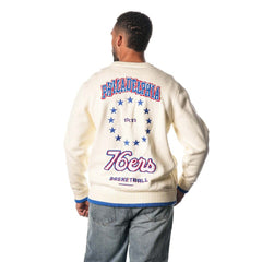 Philadelphia 76ers The Wild Collective Unisex Jacquard Knit Pullover Sweater Cream - NBA