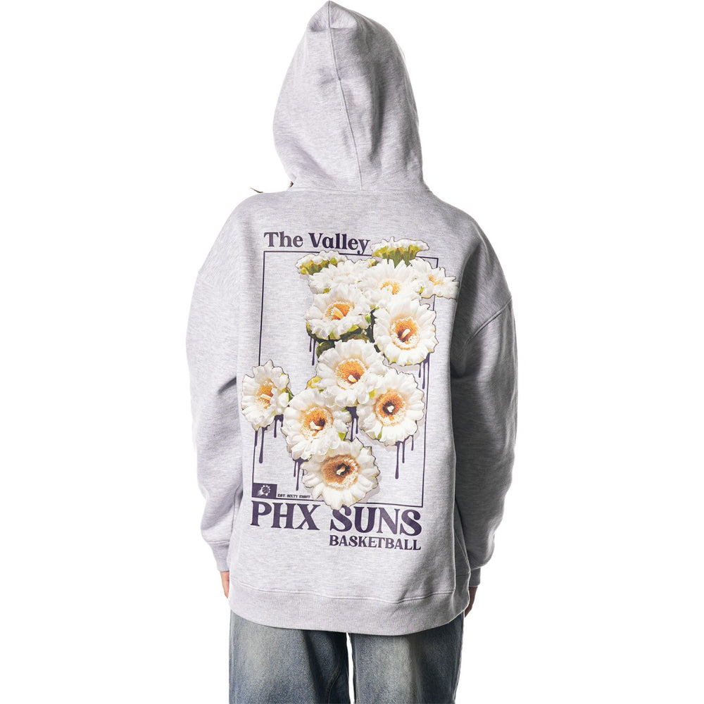Phoenix Suns The Wild Collective Unisex Full-Zip Floral Hoodie Heather Gray - NBA