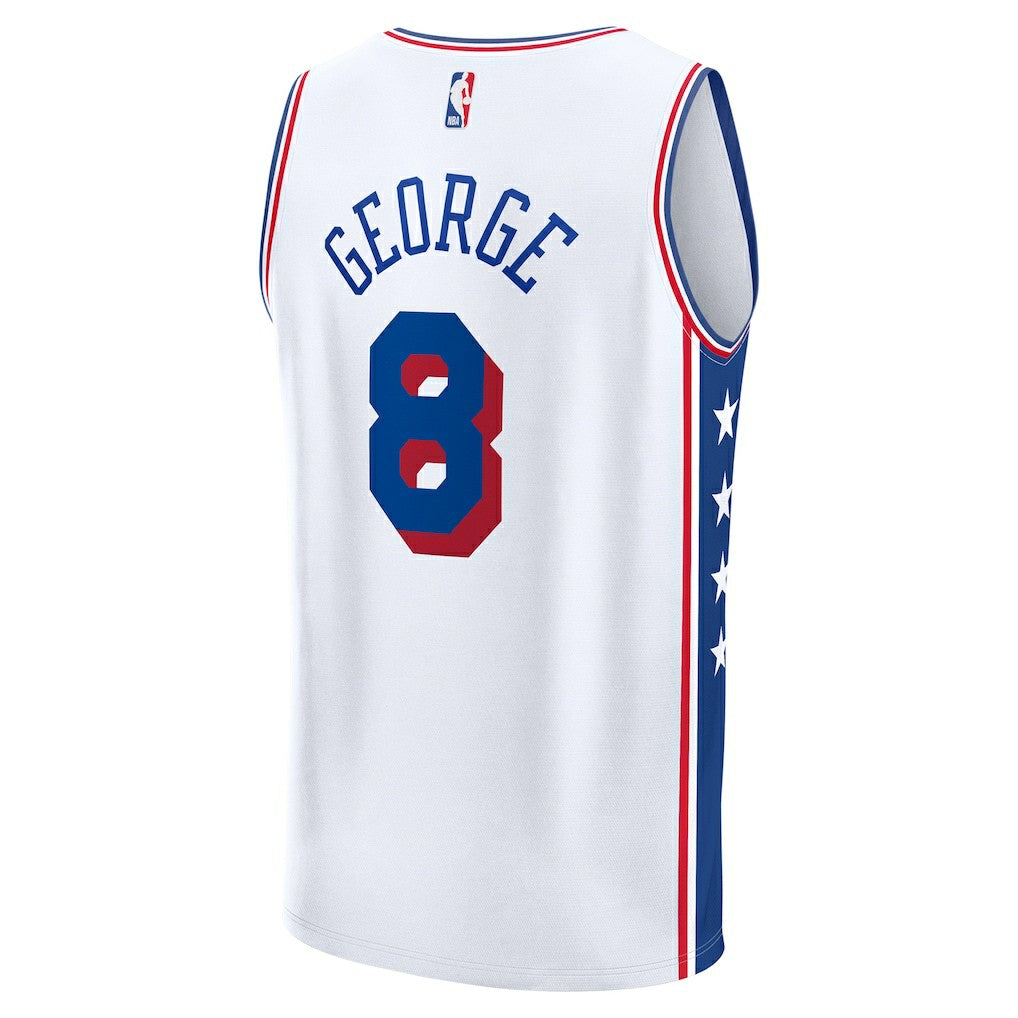 Paul George Philadelphia 76ers Fast Break Replica Player Jersey Association Edition White - NBA