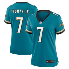 Brian Thomas Jr. Jacksonville Jaguars Women's Prowler Throwback Game Jersey Teal | Nike for Sale