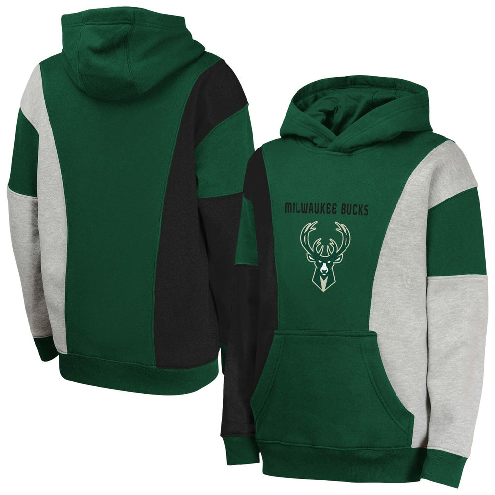 Milwaukee Bucks Youth Ace In the Hole Pullover Hoodie Hunter Green - NBA