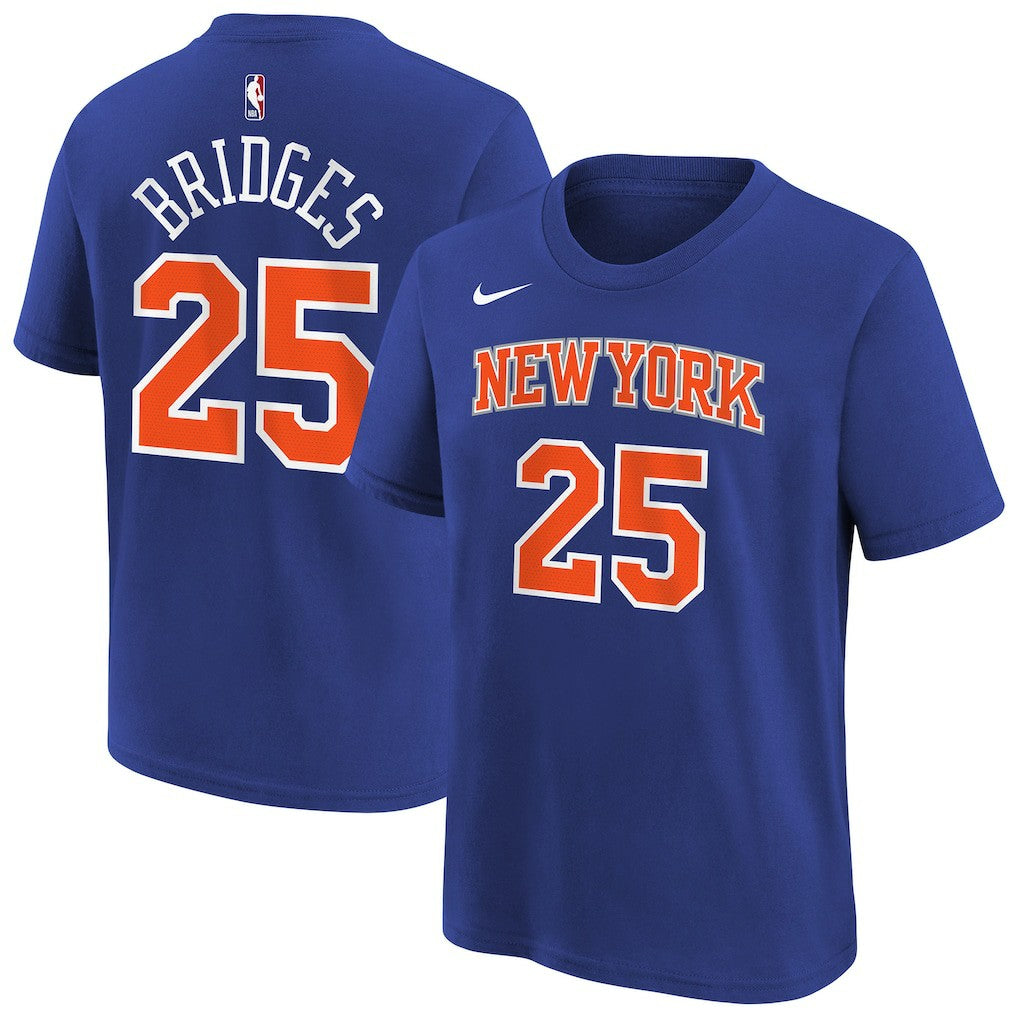 Mikal Bridges New York Knicks Youth Icon Name & Number T-Shirt Blue - NBA