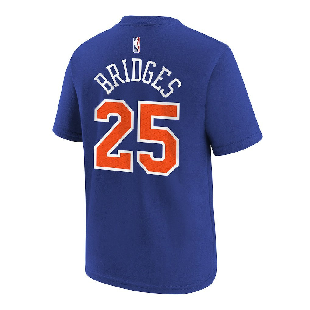 Mikal Bridges New York Knicks Youth Icon Name & Number T-Shirt Blue - NBA