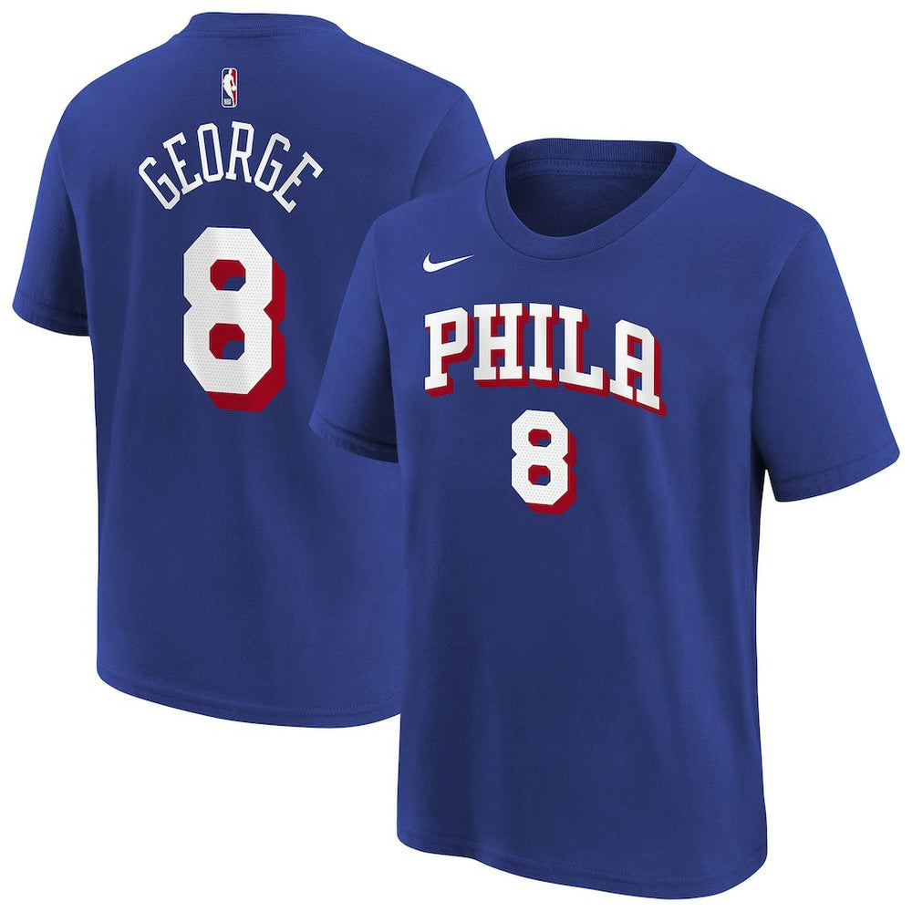 Paul George Philadelphia 76ers Youth Icon Name & Number T-Shirt Royal - NBA