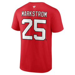 Jacob Markstrom New Jersey Devils Fanatics Authentic Stack Name & Number T-Shirt - Red - NHL