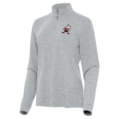 Cleveland Browns Antigua Women's Mentor Quarter-Zip Jacket Heather Gray | NFL