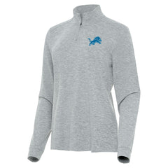 Detroit Lions Antigua Women's Mentor Quarter-Zip Jacket Heather Gray | NFL