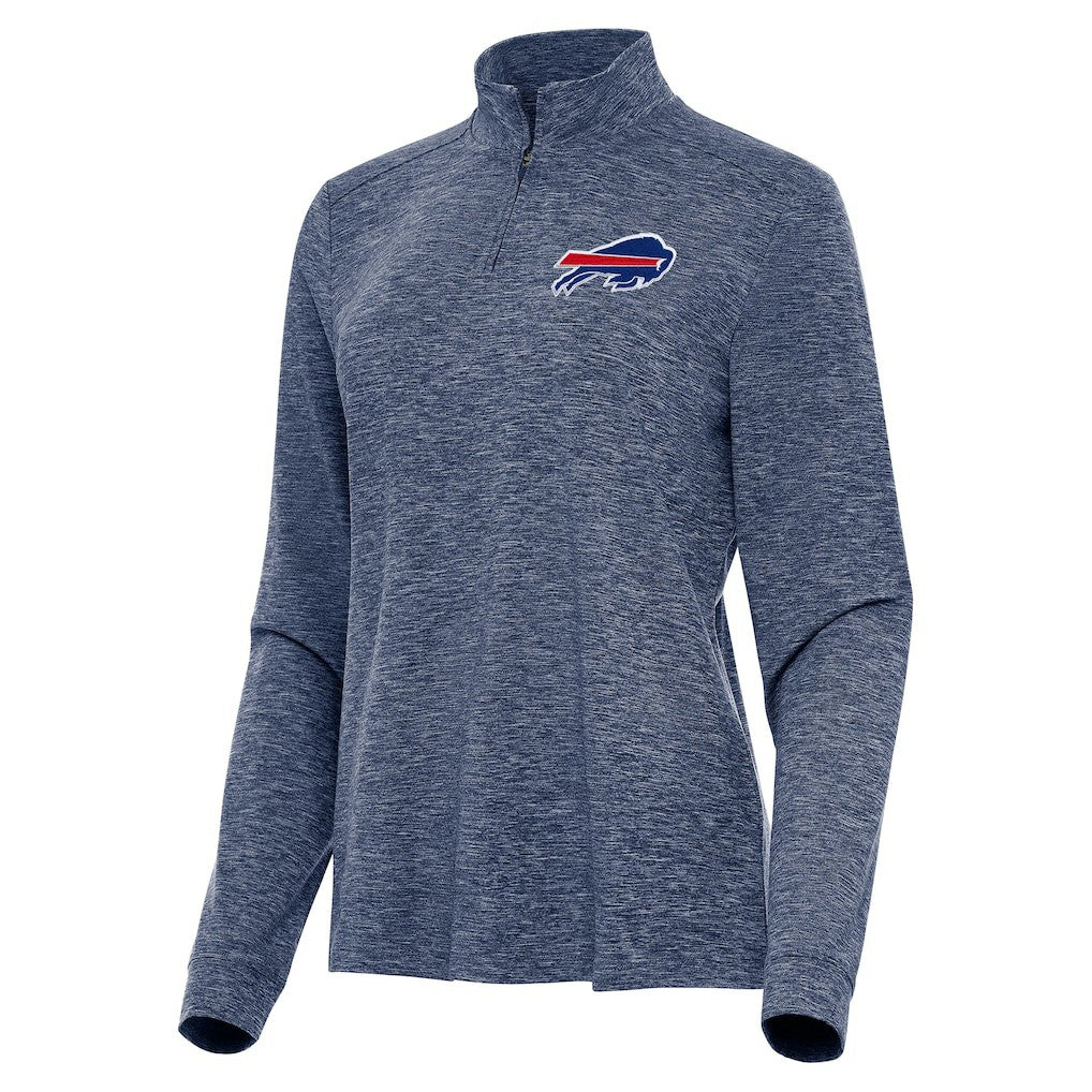 Buffalo Bills Antigua Women's Mentor Quarter-Zip Jacket Heather Navy | NFL