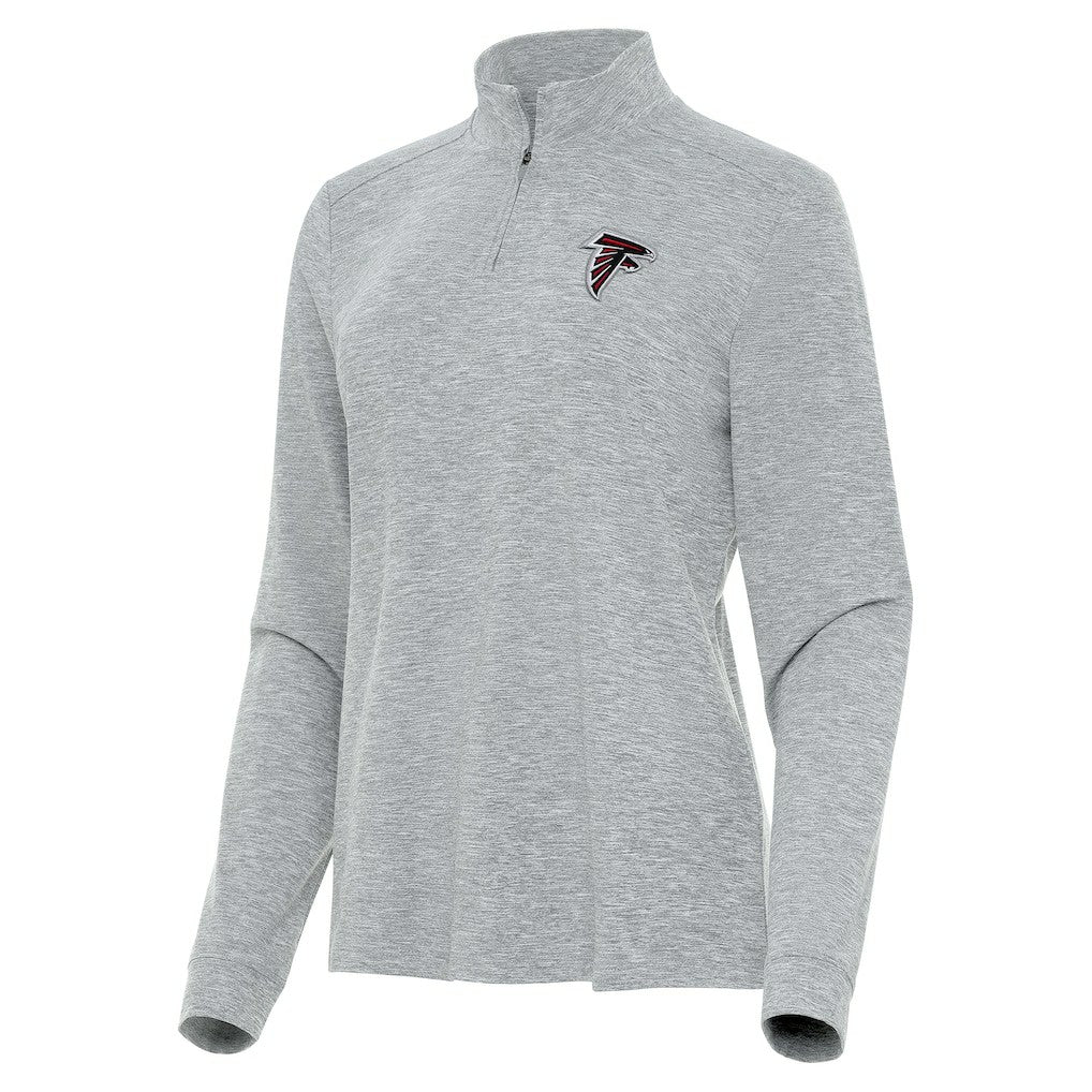 Atlanta Falcons Antigua Women's Mentor Quarter-Zip Jacket Heather Gray | NFL