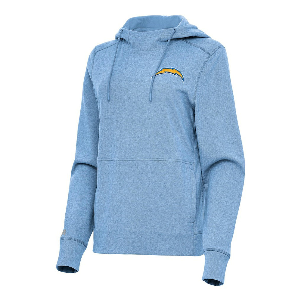 Los Angeles Chargers Antigua Women's Justice Pullover Hoodie Heather Powder Blue | NFL