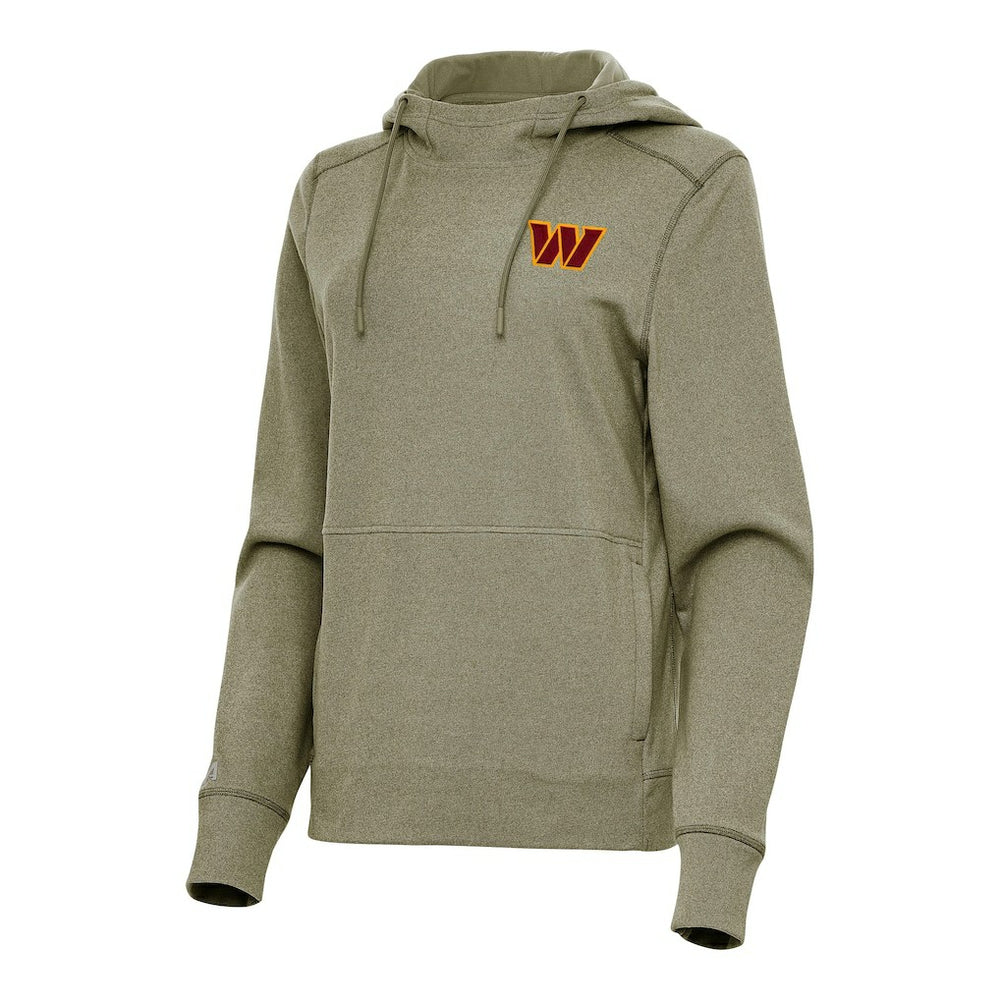 Washington Commanders Antigua Women's Justice Pullover Hoodie Heather Olive | NFL