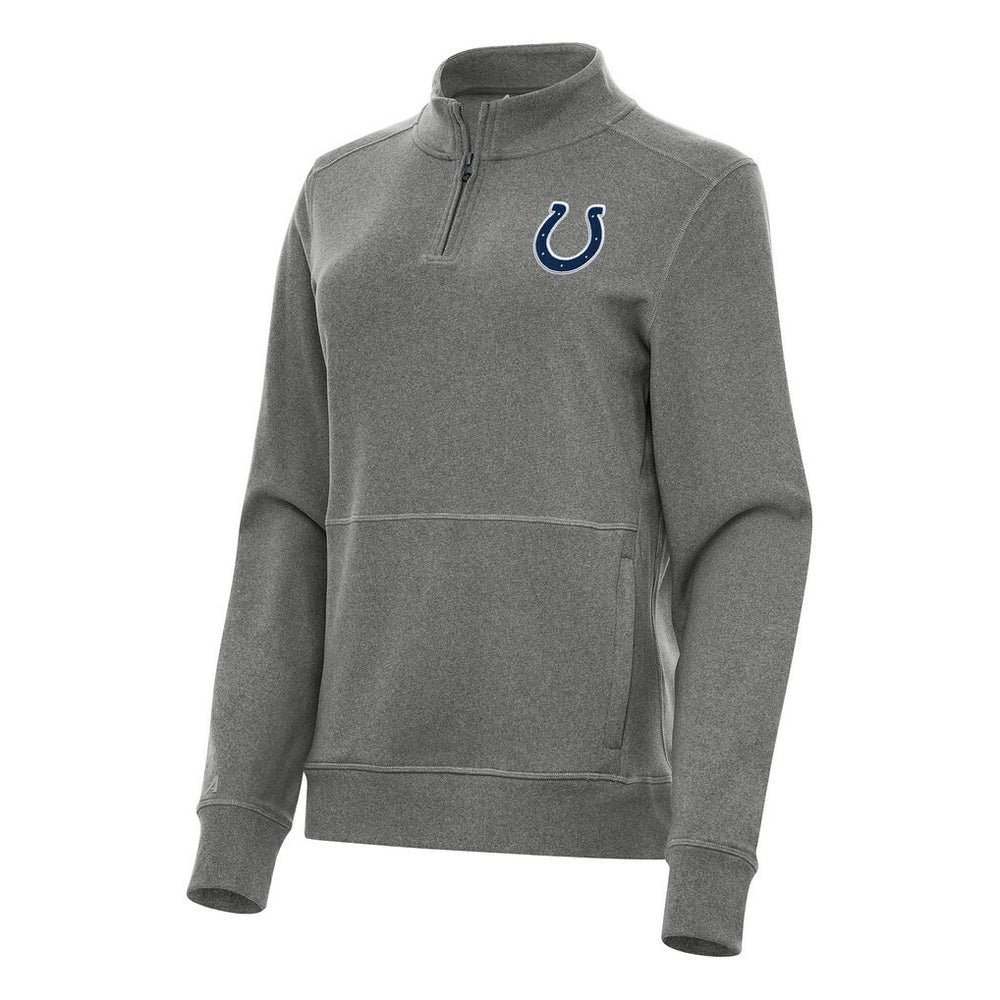 Indianapolis Colts Antigua Women's Crush Quarter-Zip Jacket Heather Black | NFL