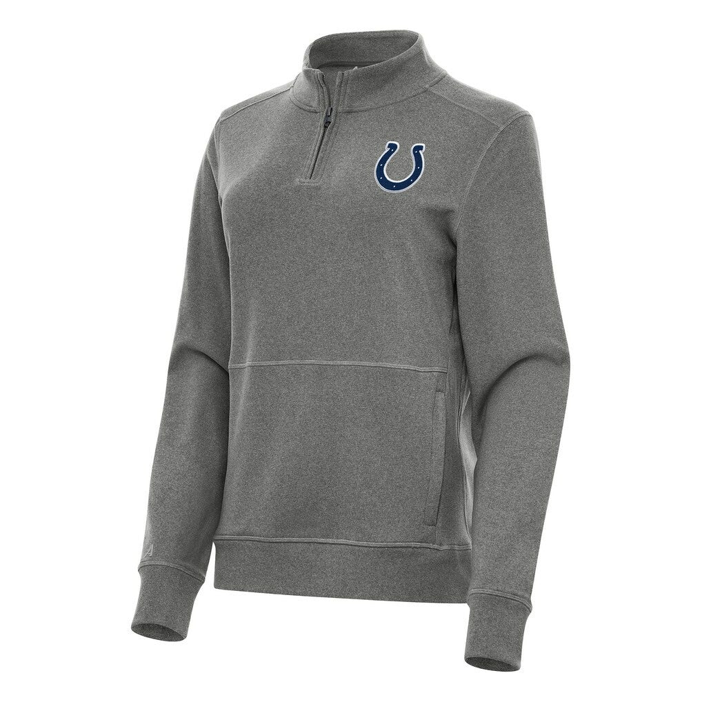 Indianapolis Colts Antigua Women's Crush Quarter-Zip Jacket Heather Black | NFL