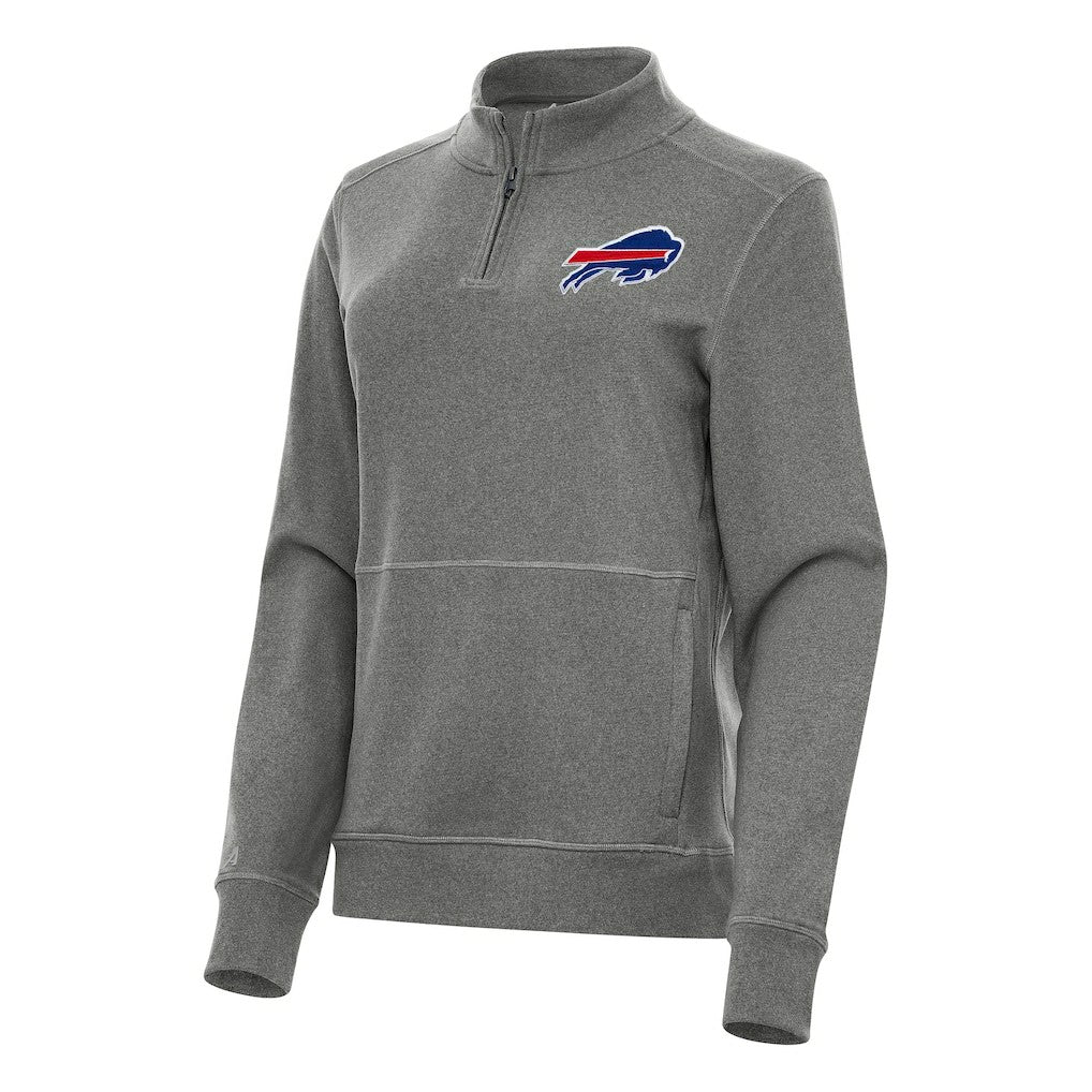 Buffalo Bills Antigua Women's Crush Quarter-Zip Jacket Heather Black | NFL