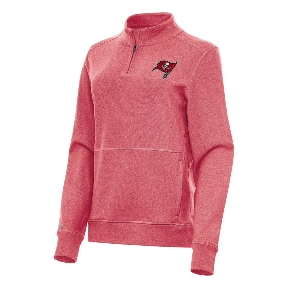Tampa Bay Buccaneers Antigua Women's Crush Quarter-Zip Jacket Heather Red | NFL