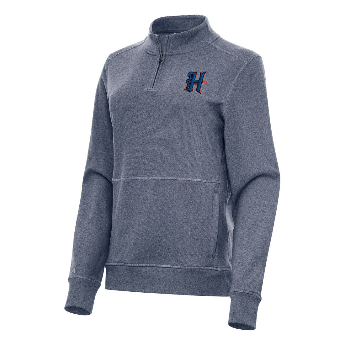 Houston Texans Antigua Women's Crush Quarter-Zip Jacket Heather Navy | NFL