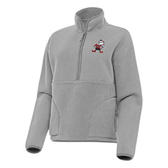 Cleveland Browns Antigua Women's Figure Half-Zip Sweatshirt Gray | NFL