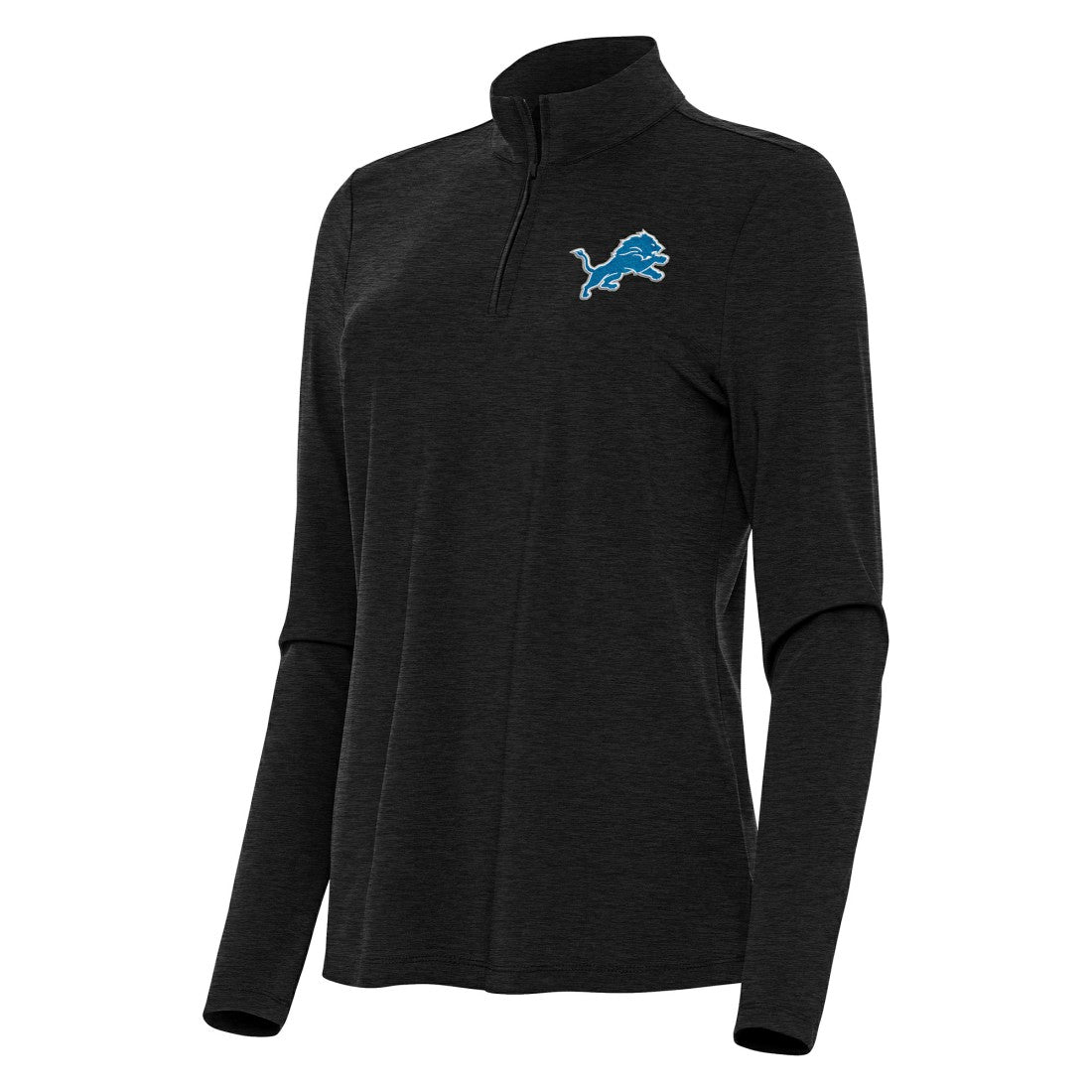 Detroit Lions Antigua Women's Bright Quarter-Zip Sweatshirt Heather Black | NFL