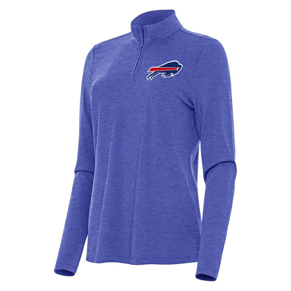 Buffalo Bills Antigua Women's Bright Quarter-Zip Sweatshirt Heather Royal | NFL