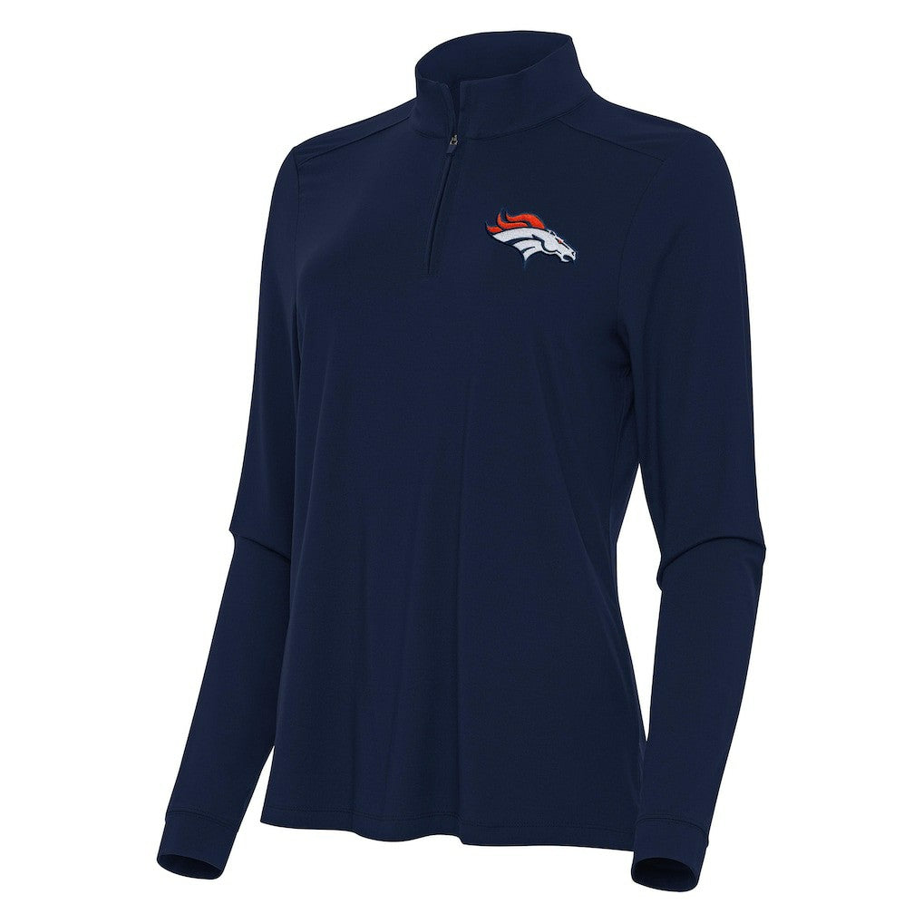Denver Broncos Antigua Women's Intent Quarter-Zip Sweatshirt Navy | NFL