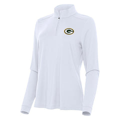 Green Bay Packers Antigua Women's Intent Quarter-Zip Sweatshirt White | NFL
