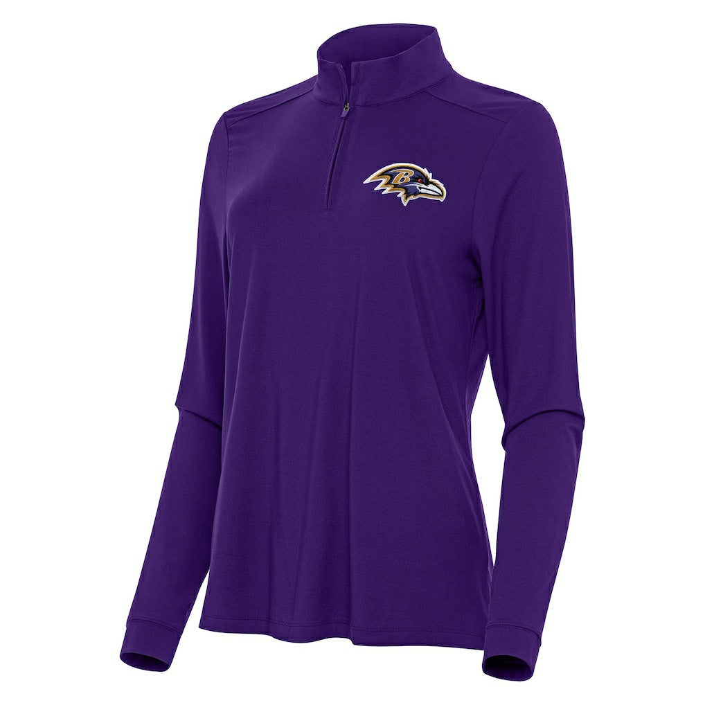 Baltimore Ravens Antigua Women's Intent Quarter-Zip Sweatshirt Purple | NFL