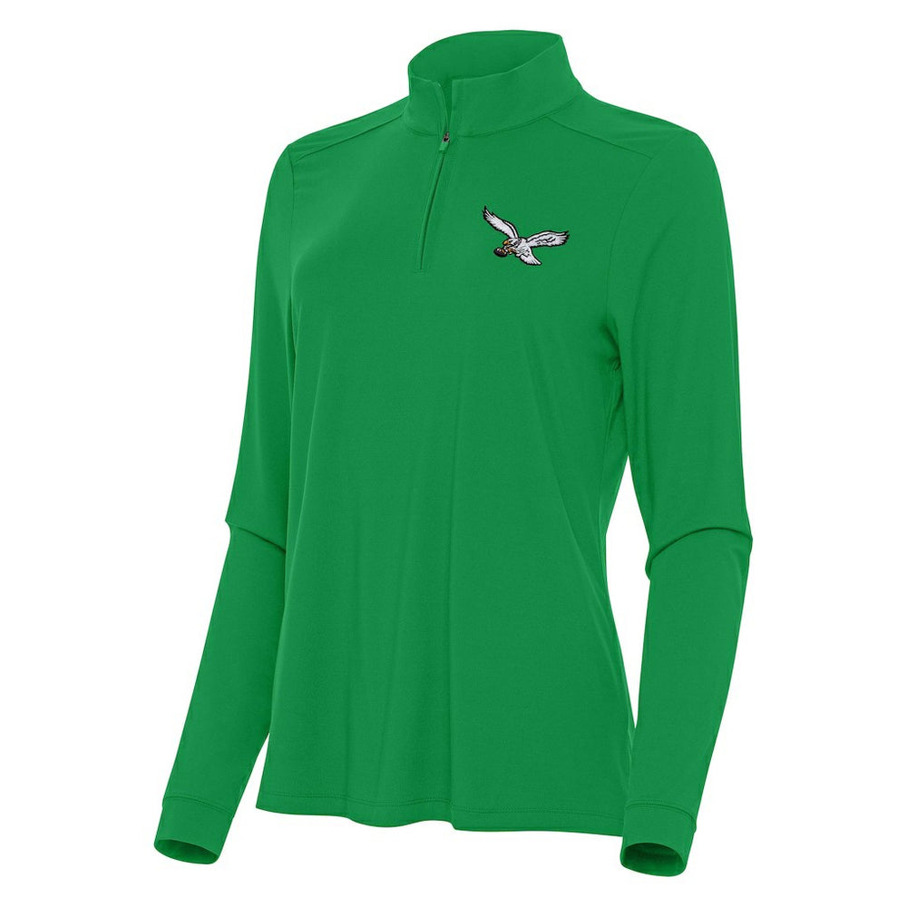 Philadelphia Eagles Antigua Women's Intent Quarter-Zip Sweatshirt Kelly Green | NFL