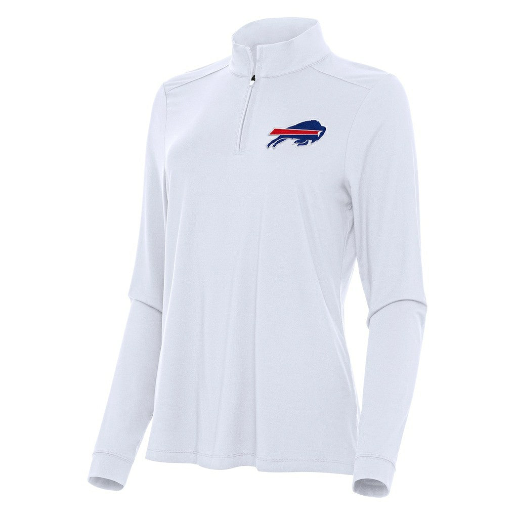 Buffalo Bills Antigua Women's Intent Quarter-Zip Sweatshirt White | NFL
