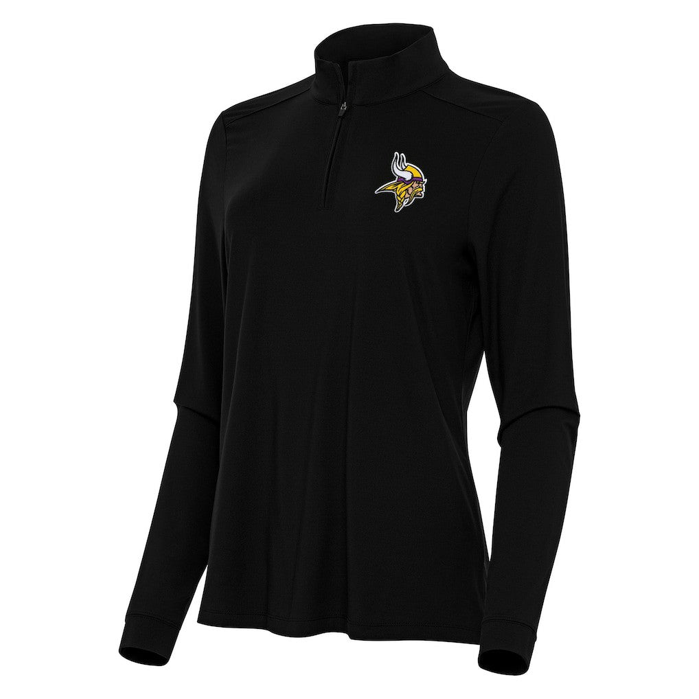 Minnesota Vikings Antigua Women's Intent Quarter-Zip Sweatshirt Black | NFL