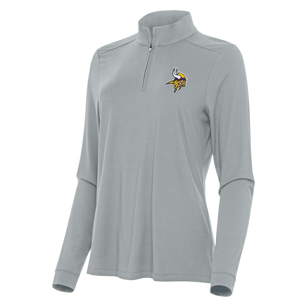Minnesota Vikings Antigua Women's Intent Quarter-Zip Sweatshirt Gray | NFL