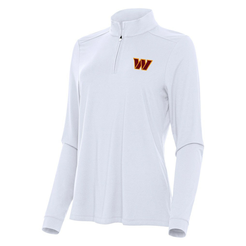 Washington Commanders Antigua Women's Intent Quarter-Zip Sweatshirt White | NFL