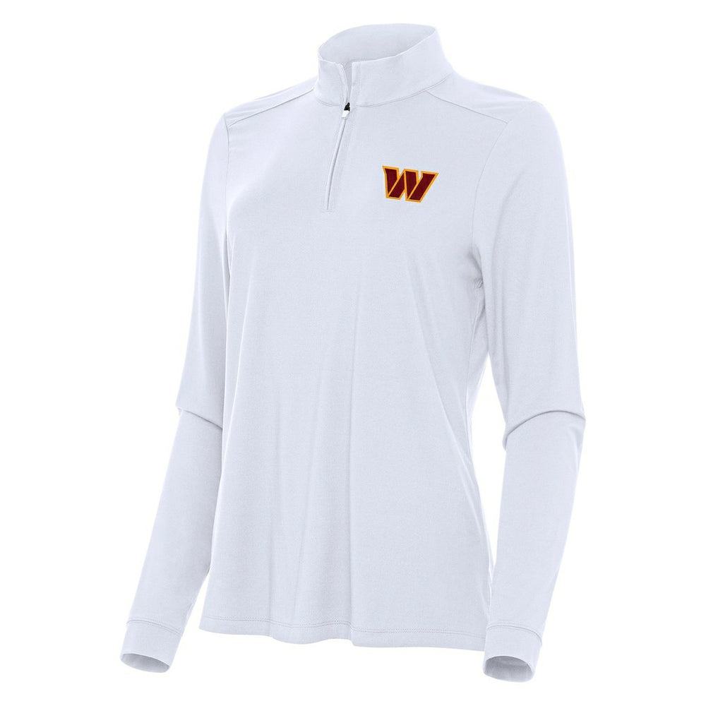 Washington Commanders Antigua Women's Intent Quarter-Zip Sweatshirt White | NFL