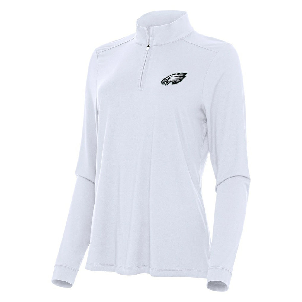Philadelphia Eagles Antigua Women's Intent Quarter-Zip Sweatshirt White | NFL