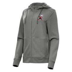 Cleveland Browns Antigua Women's Seeker Full-Zip Hoodie Jacket Heather Charcoal | NFL