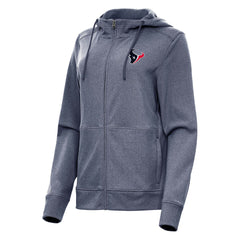 Houston Texans Antigua Women's Seeker Full-Zip Hoodie Jacket Heather Navy | NFL