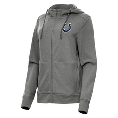 Indianapolis Colts Antigua Women's Seeker Full-Zip Hoodie Jacket Heather Charcoal | NFL