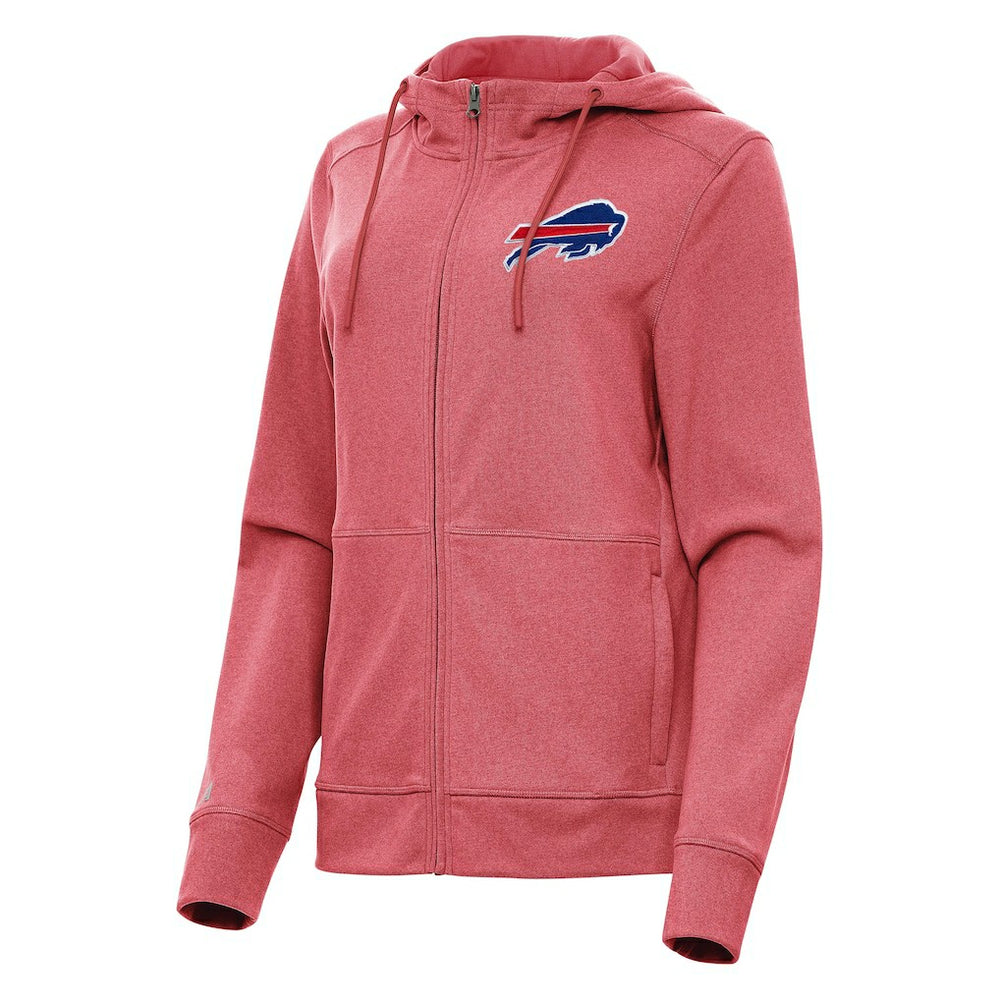 Buffalo Bills Antigua Women's Seeker Full-Zip Hoodie Jacket Heather Red | NFL