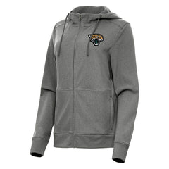 Jacksonville Jaguars Antigua Women's Seeker Full-Zip Hoodie Jacket Heather Charcoal | NFL