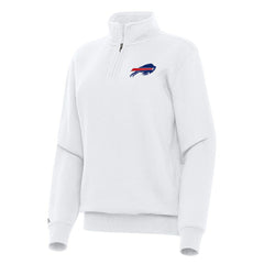 Buffalo Bills Antigua Women's Victory Quarter-Zip Top White | NFL