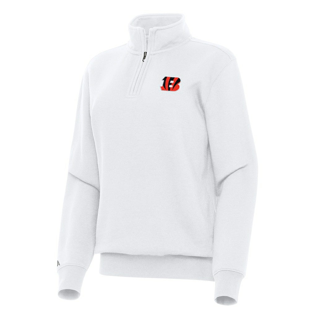 Cincinnati Bengals Antigua Women's Victory Quarter-Zip Top White | NFL