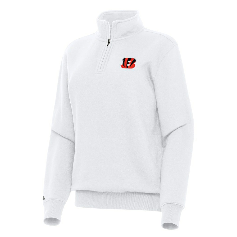 Cincinnati Bengals Antigua Women's Victory Quarter-Zip Top White | NFL