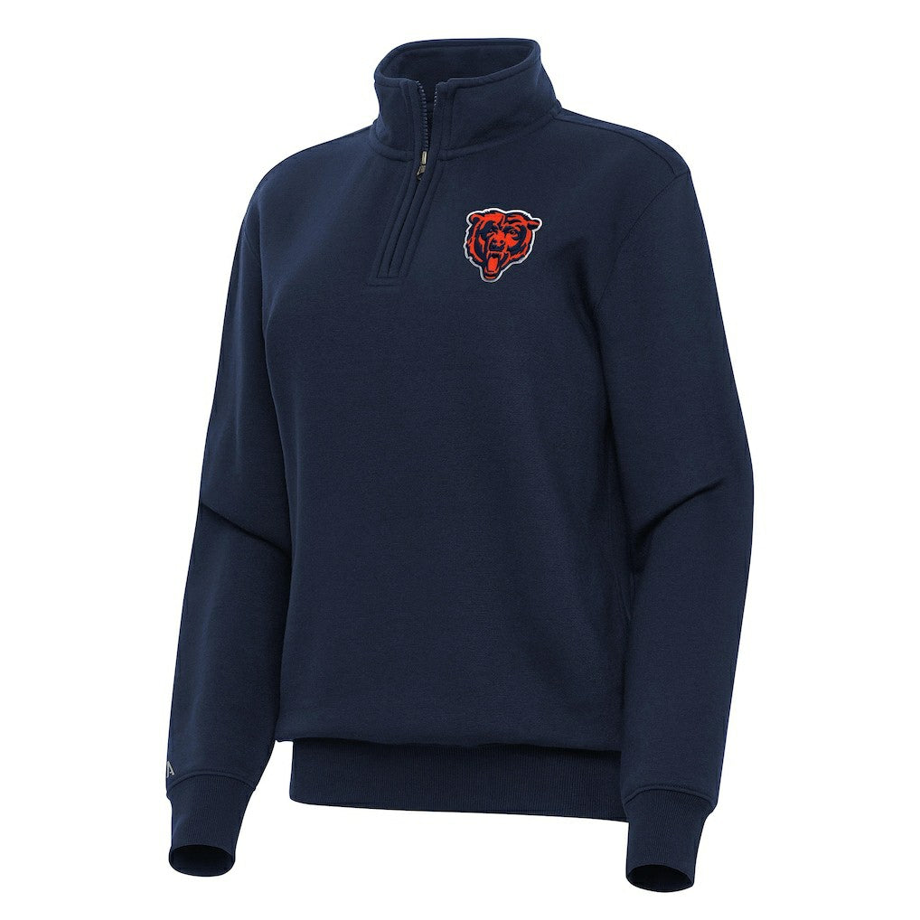 Chicago Bears Antigua Women's Victory Quarter-Zip Top Navy | NFL