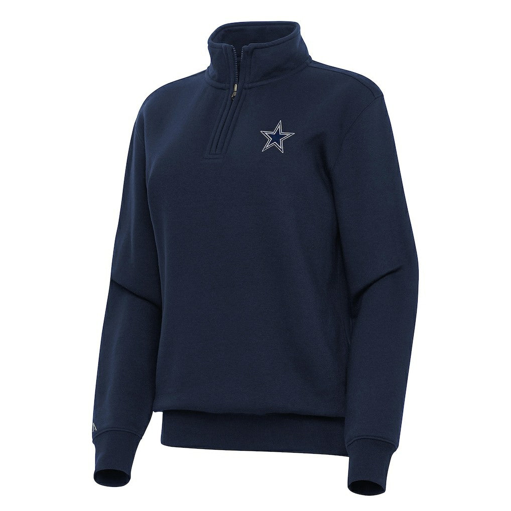 Dallas Cowboys Antigua Women's Victory Quarter-Zip Top Navy | NFL
