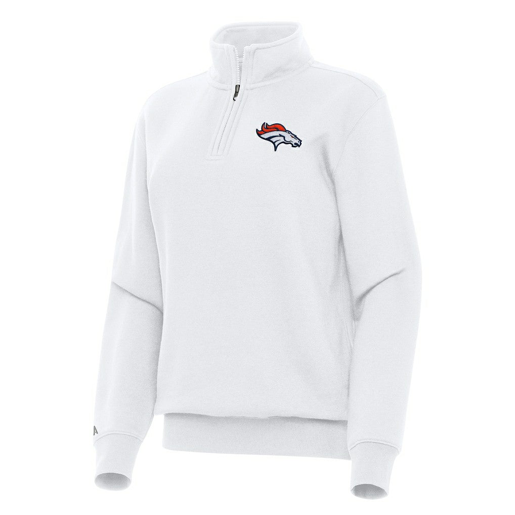 Denver Broncos Antigua Women's Victory Quarter-Zip Top White | NFL