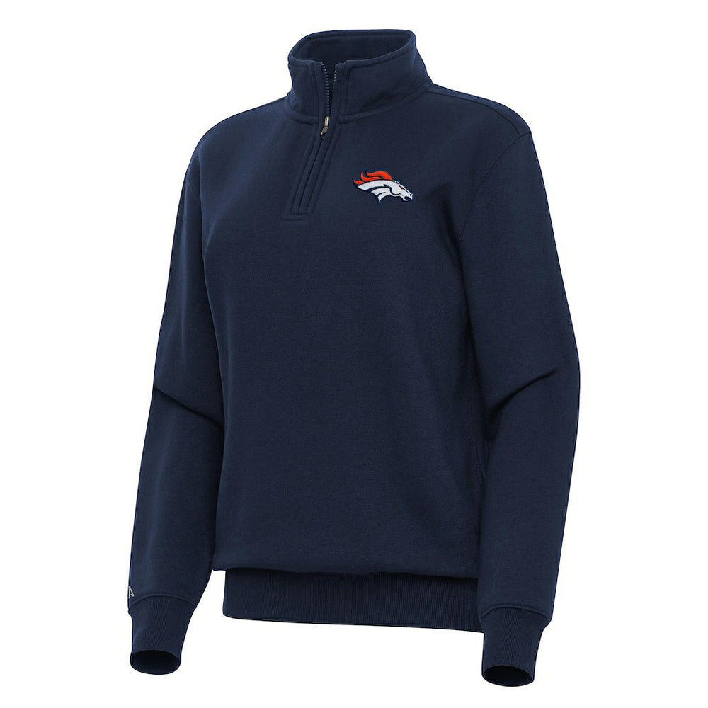 Denver Broncos Antigua Women's Victory Quarter-Zip Top Navy | NFL