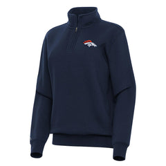 Denver Broncos Antigua Women's Victory Quarter-Zip Top Navy | NFL